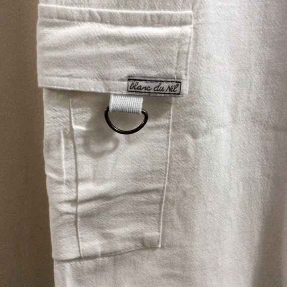 France Blanc du Nil 100% cotton capris cargo pants - Picture 4 of 8